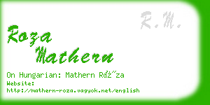 roza mathern business card